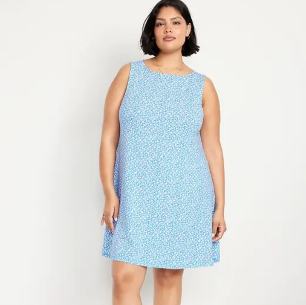 Blue Floral Women's Dress